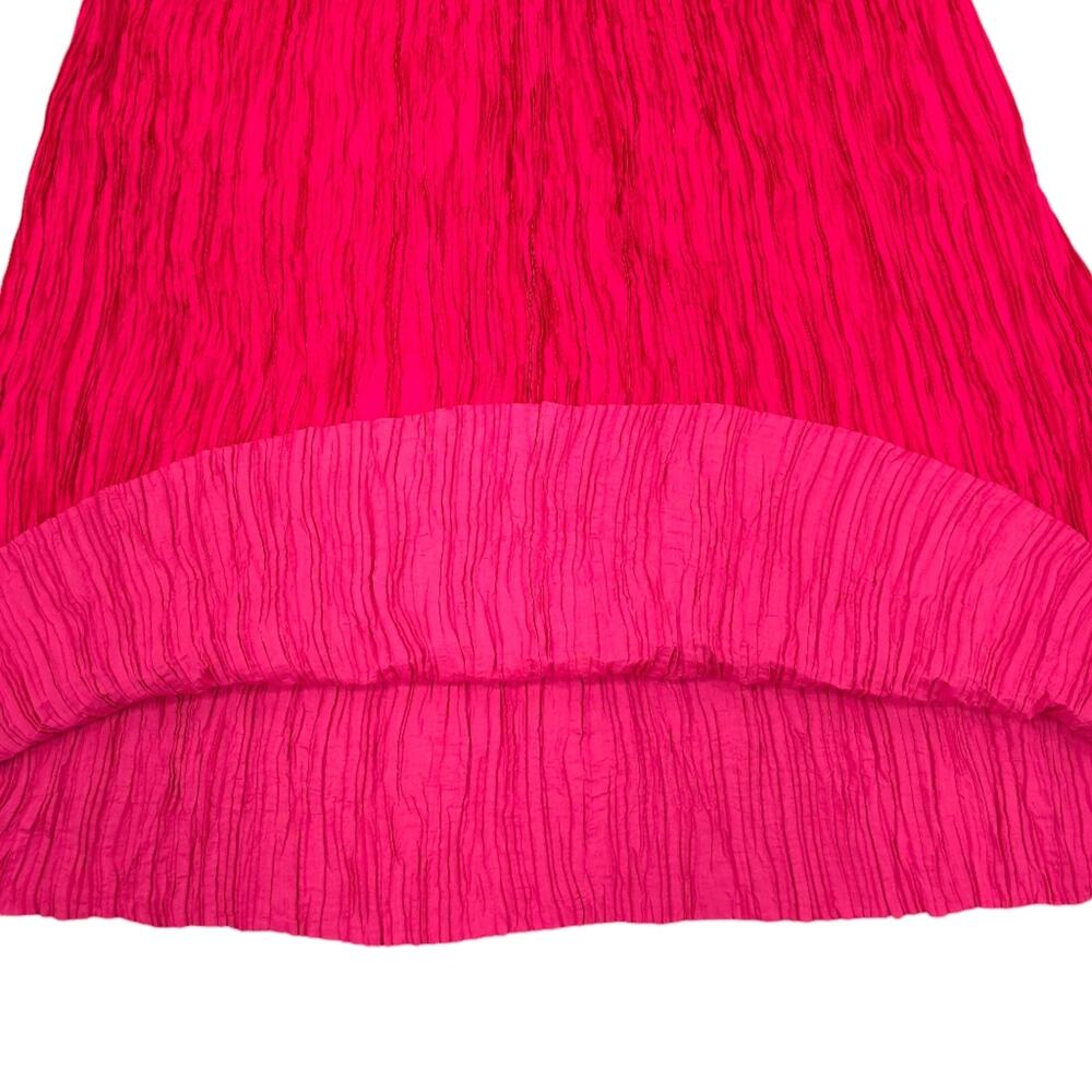 Ulla Johnson Midi Dress Orla Satin Pleated Sleeveless Hot Pink New No Tags - Picture 13 of 15